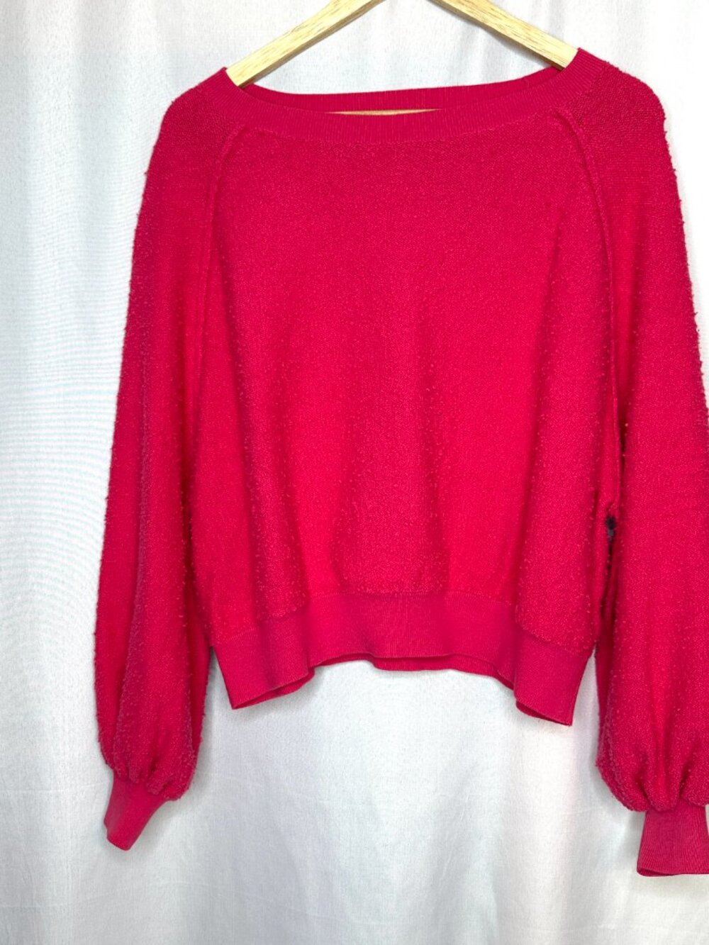 Free People Slubbed Crewneck Sweatshirt, Size: Small Coquette Boho Cottage